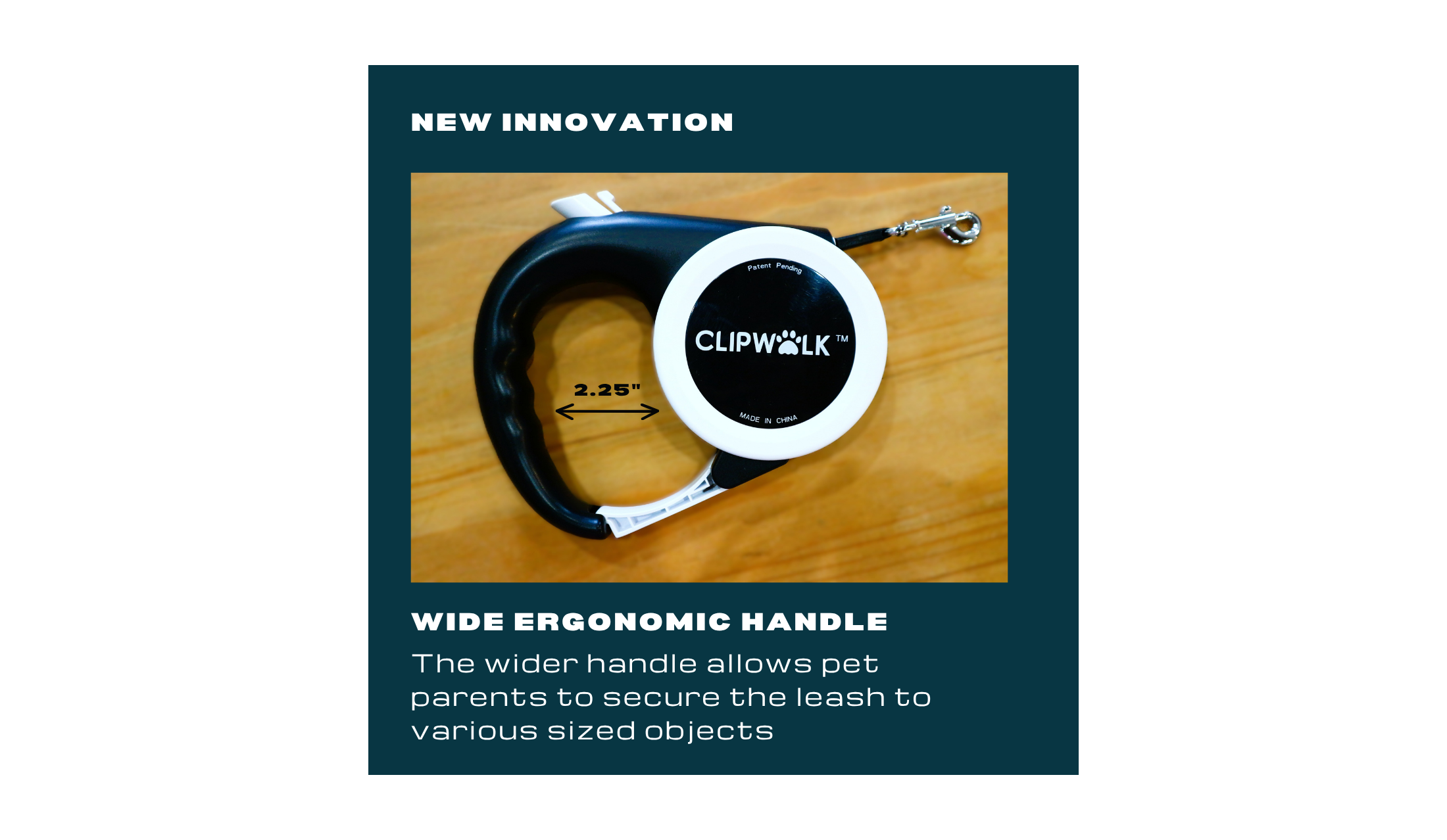 ClipWalk leash with a wide ergonomic handle